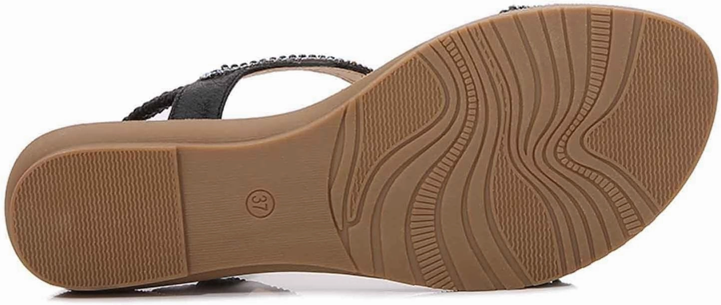 Women's Rhinestone Flat Sandals Summer Dressy Open Toe Comfortable Boho Beach Sandals for Casual Outings and Vacations Jordan Tennis Shoes Ebay